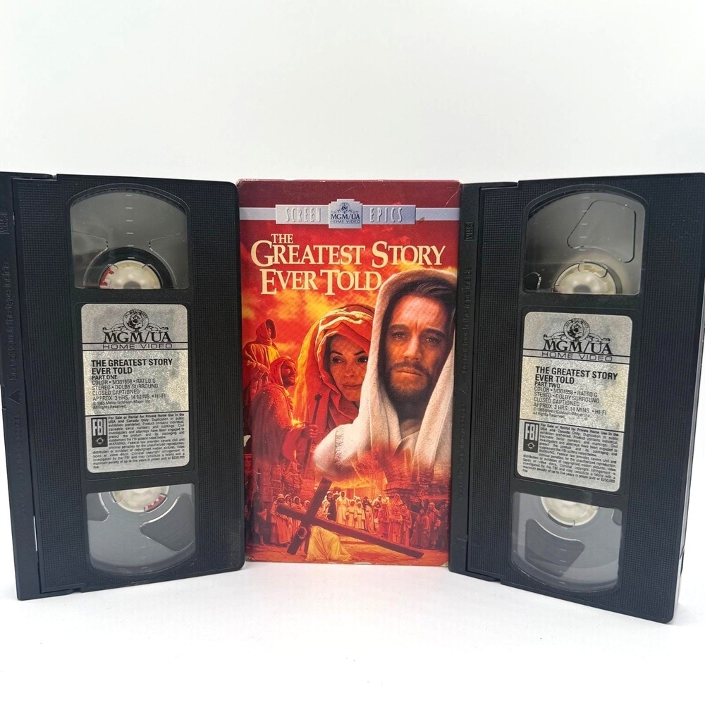 The‎ Greatest Story Ever Told VHS MGM/UA Screen Epics 2-Tape Set 1965 Film